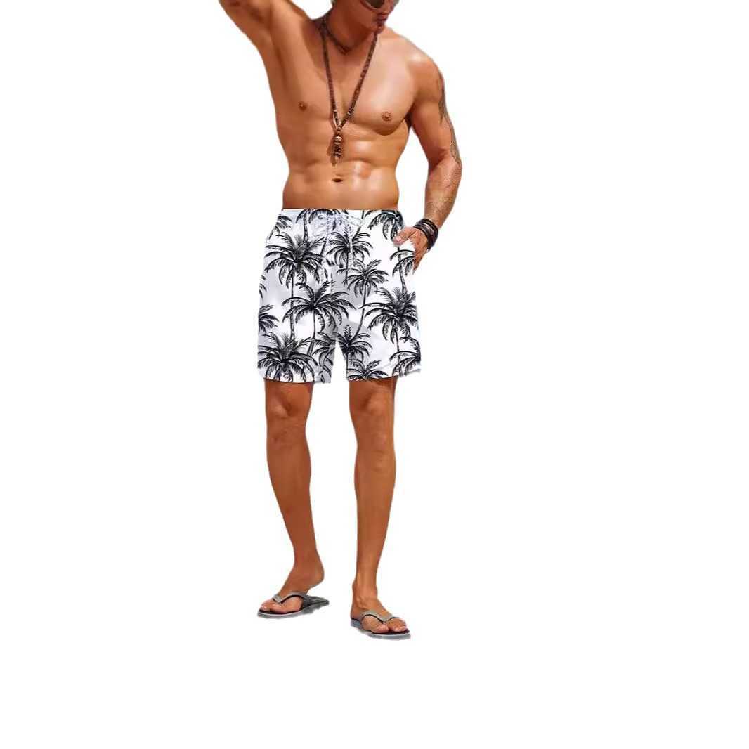 Mens Coconut Tree Beach Pants Hip Hop Style Beach Pants Quick Drying Can Go Water Hawaii Beach W250212