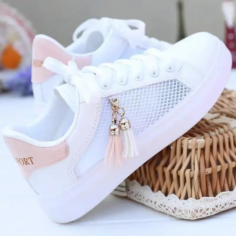 Women Sneaker Breathable Students Casual Shoes Sports for Girl Flat Mesh White Shoes Vulcanize Desginer 250208