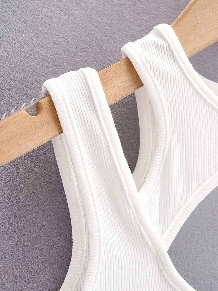 2024 Summer NEW Arrival Women Solid Color Sexy Causal 2 Piece Croped-Tops Tanks For LadiesXJ250212
