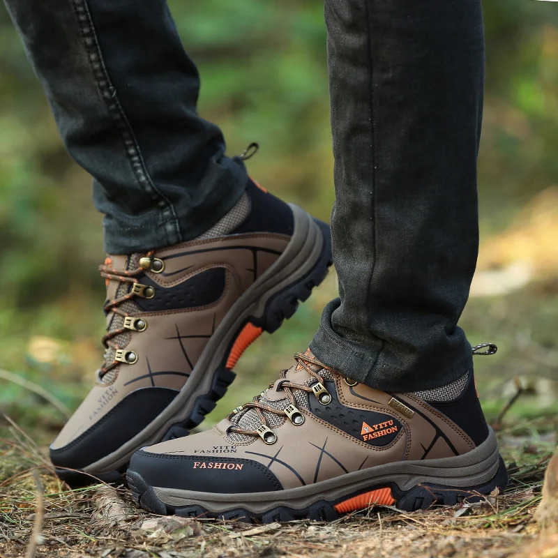 Men Sneakers Luxury Brand Outdoors Hiking Shoes Big Size Men Work Casual Shoes Height Increasing Non-slip Shockproof Mens Shoes Z250212