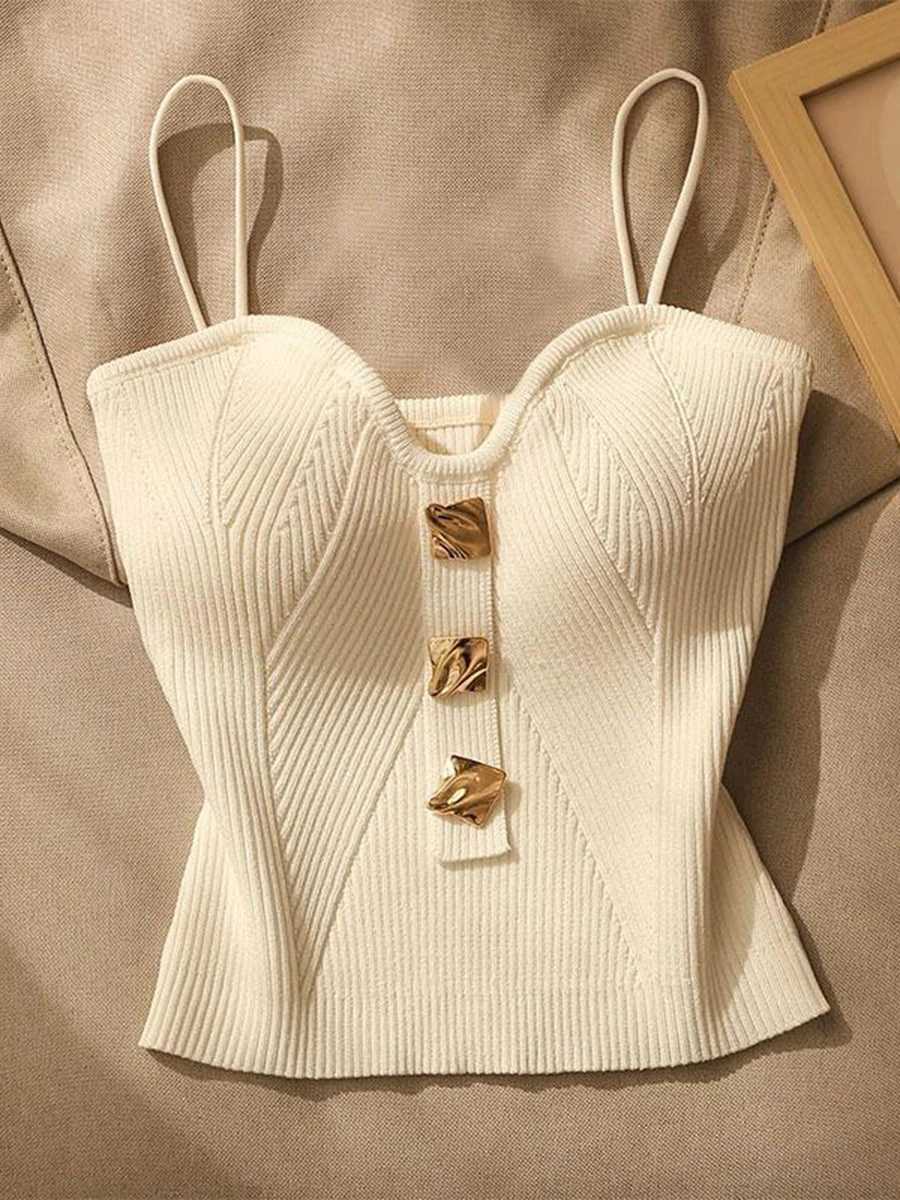 1 Piece Summer New Upscale Small Perfume Style Knitted Chest Halter Undershirt inside the WOMENS External Wear SvXJ250212