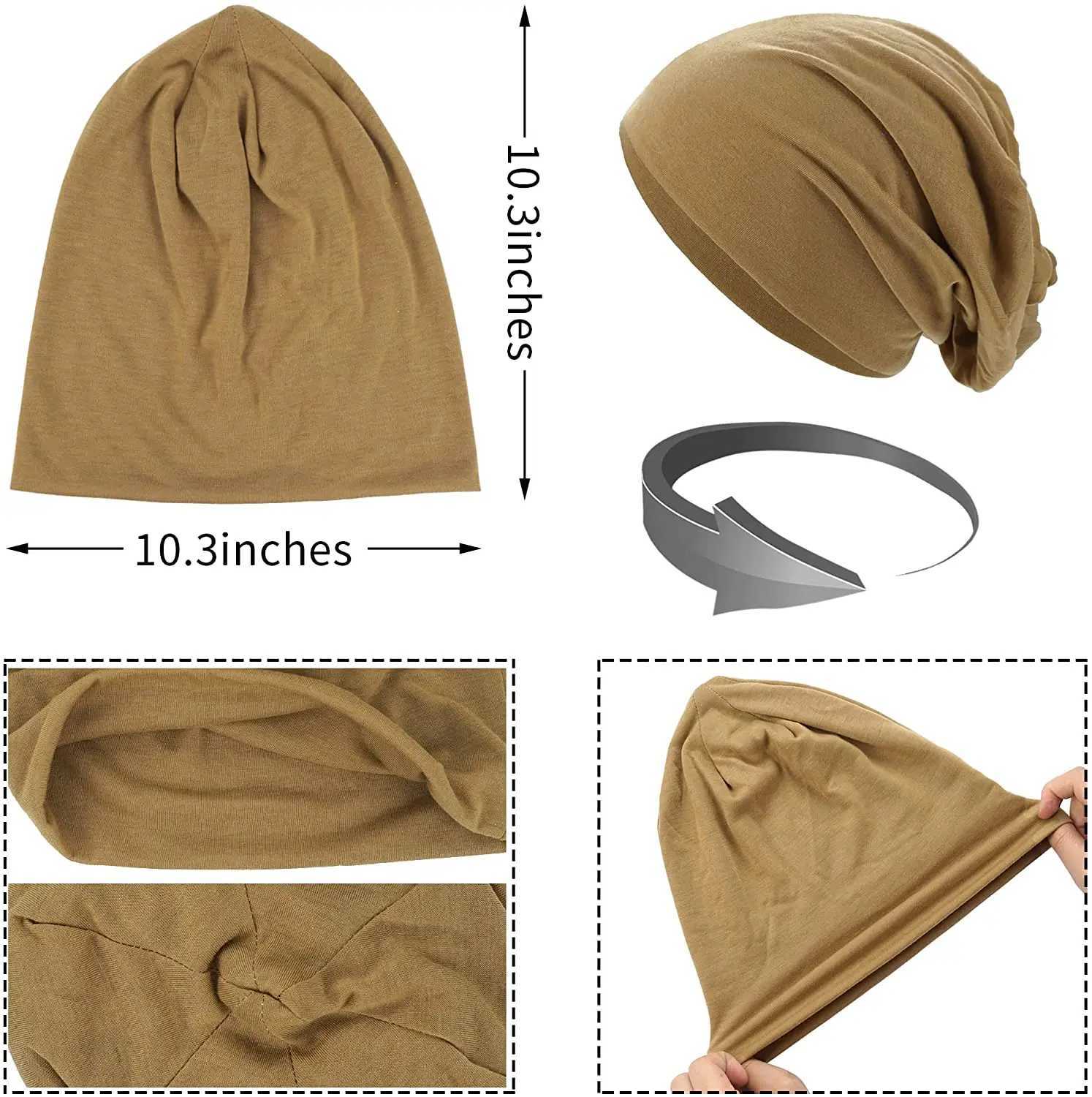 1Pack Solid Color Unisex Mens Slouchy Beanie Hip-Hop Soft Cotton Cap Lightweight Running Beanie Adt Dwarf Hat X250212