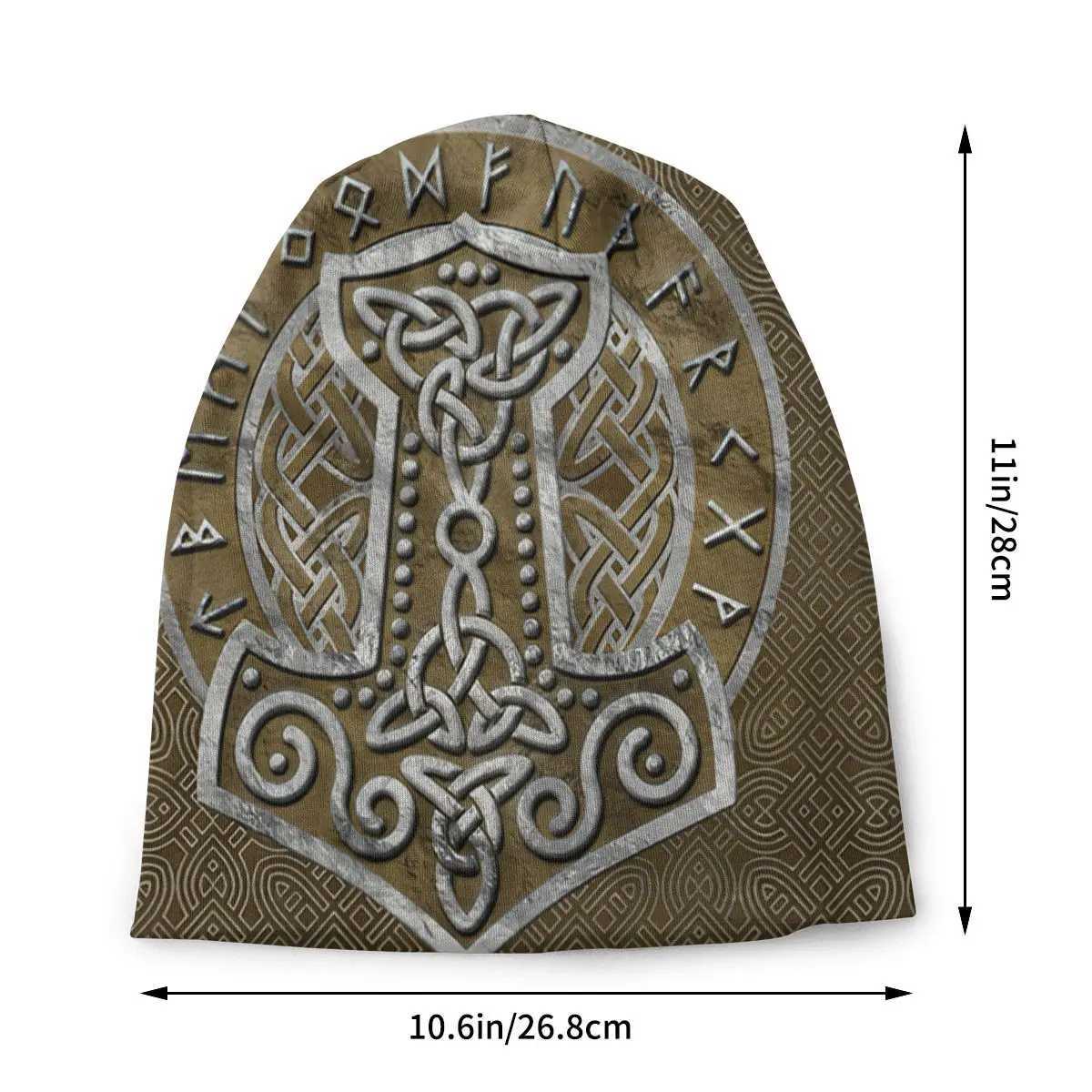 Vikings Ragnar Lothbrok Sklies Beanies Caps Mills The Hammer Knit Hat Winter Warm Bonnet Hats Men Wens Street Ski Cap X250212
