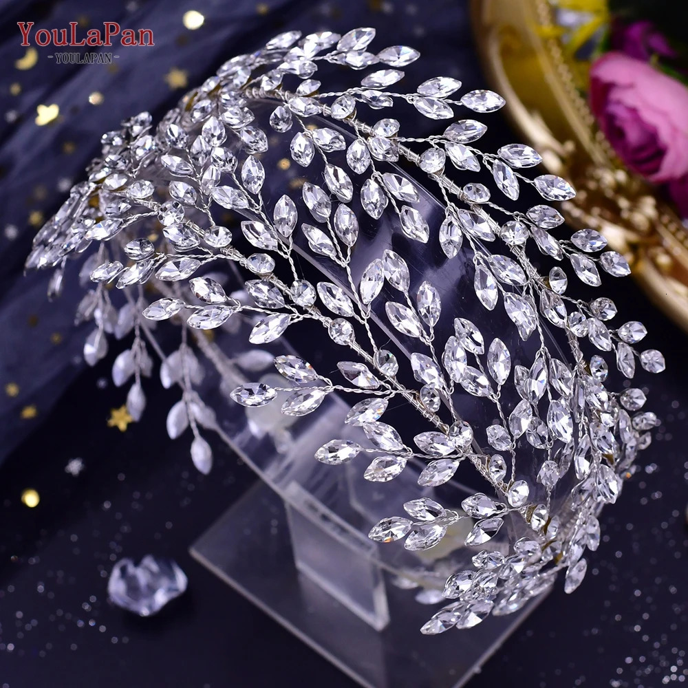 YouLaPan HP308 Rhinestones Headbands for Bride Handmade Bridal Tiara and Crown Wedding Hair Jewelry Accessories Headdress 250208