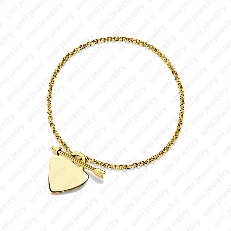 braclet luxury gold jewellery 18K Gold Plated Classic Unisex jewelry heart bangle bracelet gift for women Z260313