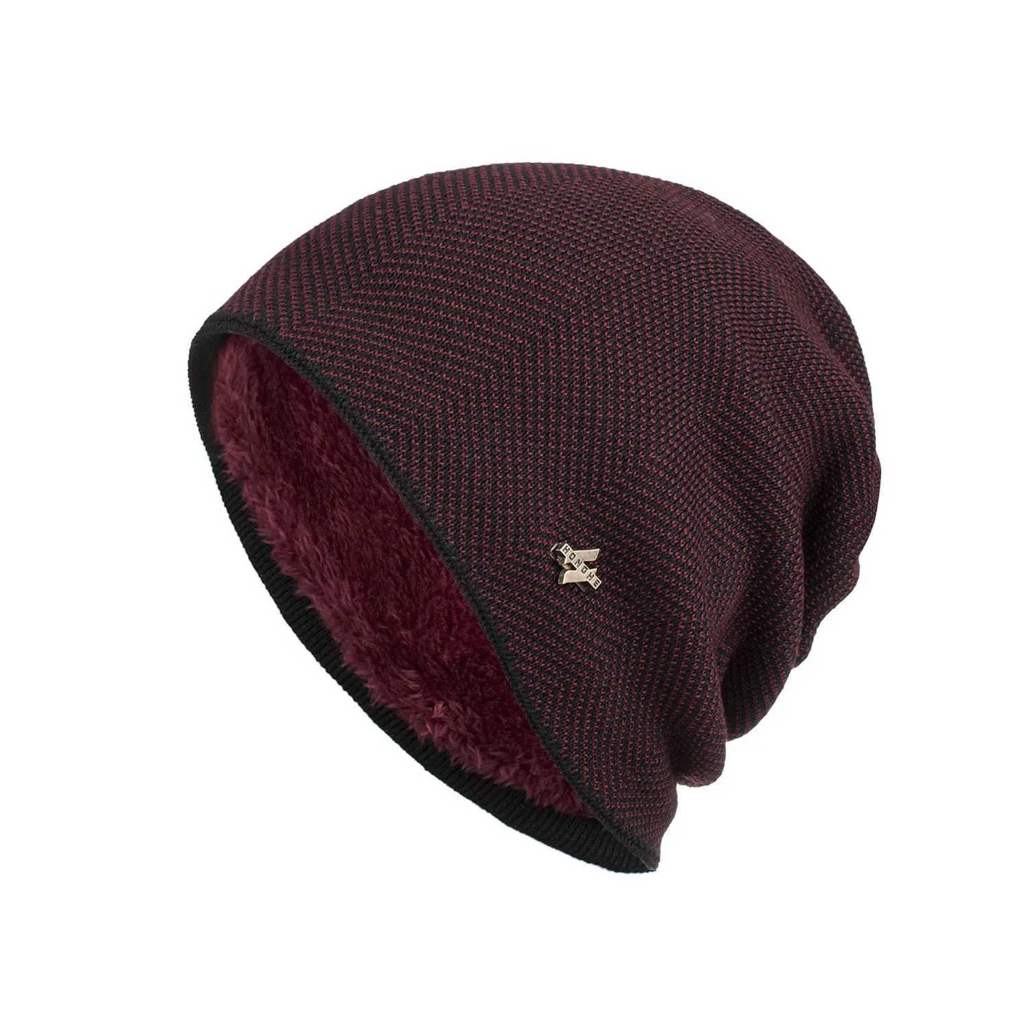 Men Winter Warm Hat Adt Knitted Casual Beanies Sklies Cotton Wool Hats for Men Brand Outdoor Cap Solid Caps X250212