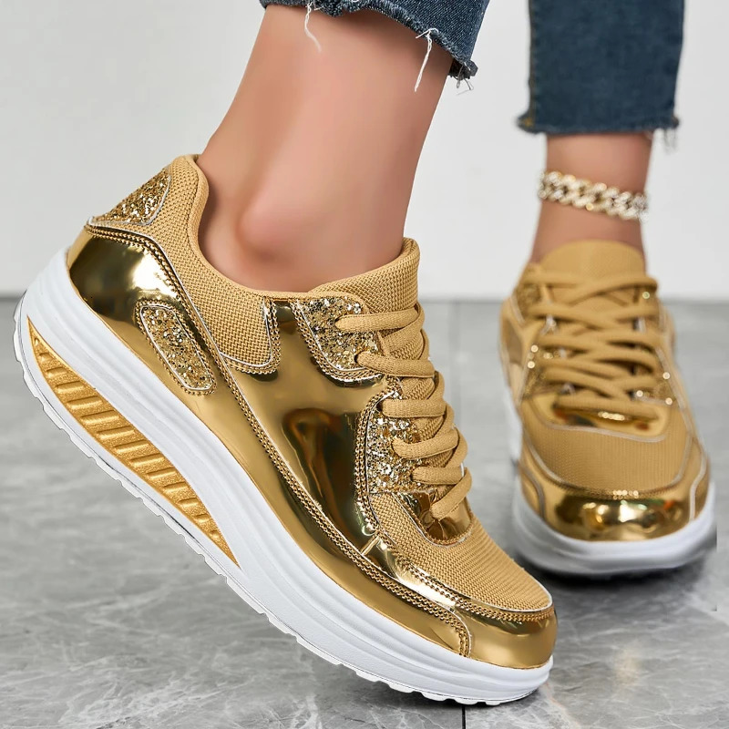 Mesh Breathable Women Casual Sneakers Lace-up Vulcanized Shoes Ladies Platform Sneakers Female Shoes Plus Size Zapatos De Mujer 250207