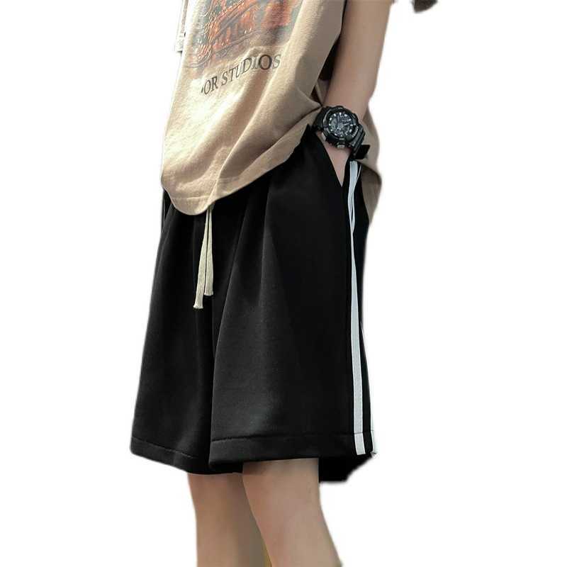 Three bar casual shorts for men summer trendy brand for teenagers loose and versatile five quarter pants high street hooligan and handsome sports swea