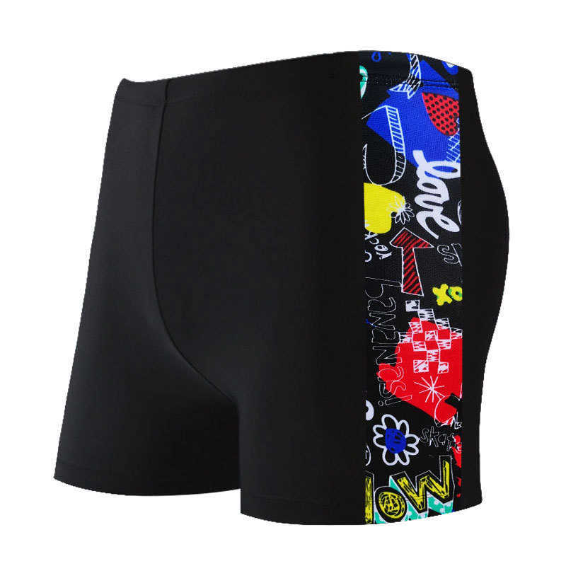 Tiger Run Hot Spring Swimming Pants Mens Printed Slim Fit Lace up High Elastic Loose Sport Plus Fat Swimming Pants W250212