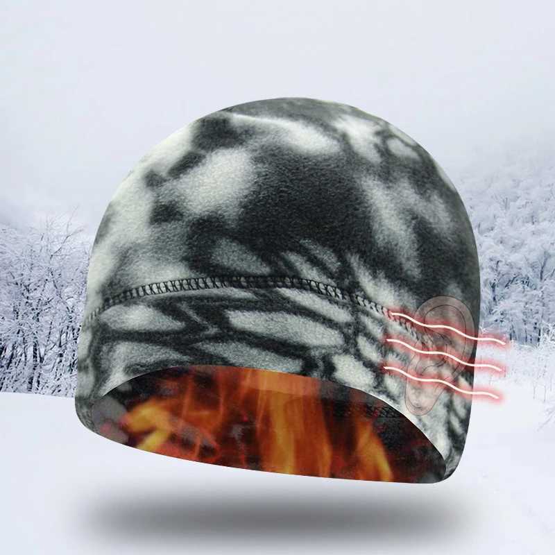 Camouflage Beanie Hat Soft Polar Fleece Caps for Autumn Winter Men Outdoor Keep Warm Ear Protected Melon Street Cap Wen Hats X250212