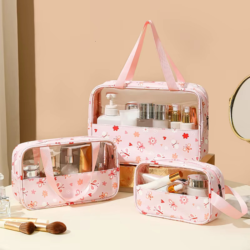Portable Cosmetic Pouch Women Translucent Makeup Bag Large-Capacity Bath Wash Bags Multifunction Travel Waterproof Storage Case swissmilitary