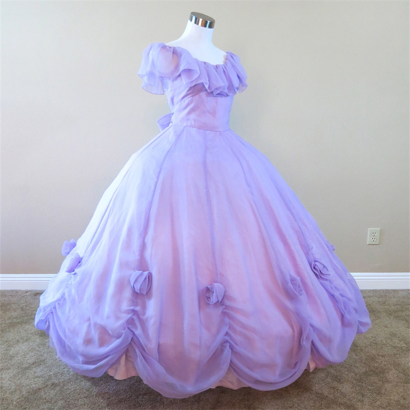 Fariy Lilac Floral Prom Dress Cap Sleeves Civil War Elf Obsessed Evening Dress 1860s Medieval Birthday Party Gowns Customized Robe Soirees Chic Vestio