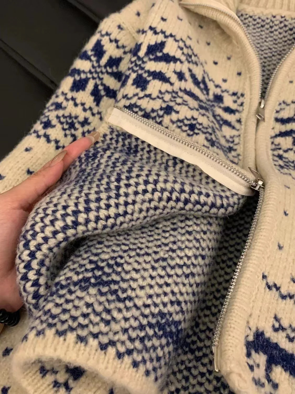 Snowflake Elk Print Christmas Sweater Cardigan Cozy Zip-up Knitted Jumper Jacket Women Teenage Girl Fall Winter Festive Outfit 250206