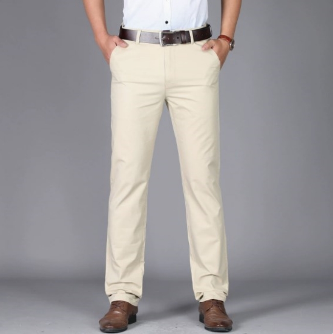 Men dress pants Khaki suit pants Fashion Brand black business trousers Straight work for male Solid Color skinny pant