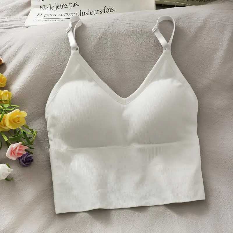 Womens Sports Tops Sexy Tank Top Women Built In Bra Solid Color Camis for Women Crop Top Off Shoulder Sveless CamisoleXJ250212