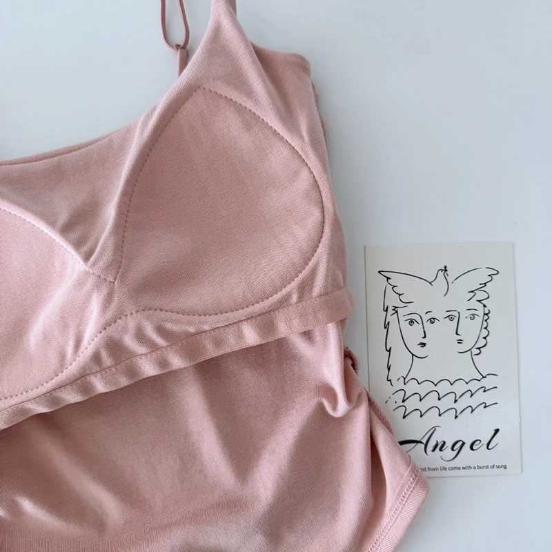 Summer Dopamine Color Sexy Camisole For Women With Pleated Waist And All-in-one Beautiful Back With Breast Pads For WomenXJ250212