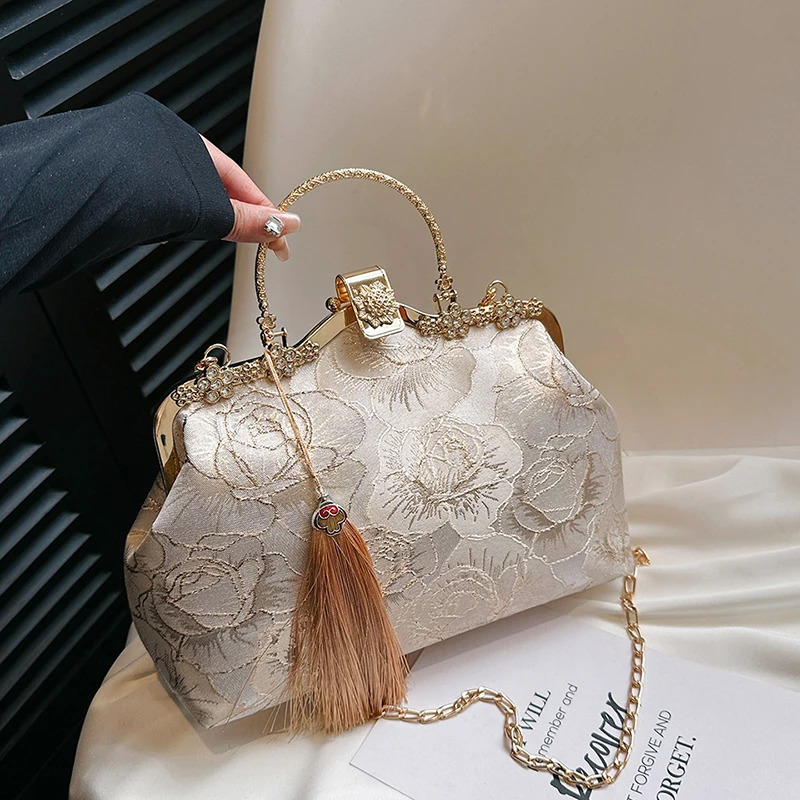 Womens Evening Clutch Exquisite er Party Clutch Tassels Bag Female Shoulder Bag Purses Handbag Wedding Banquet 250207