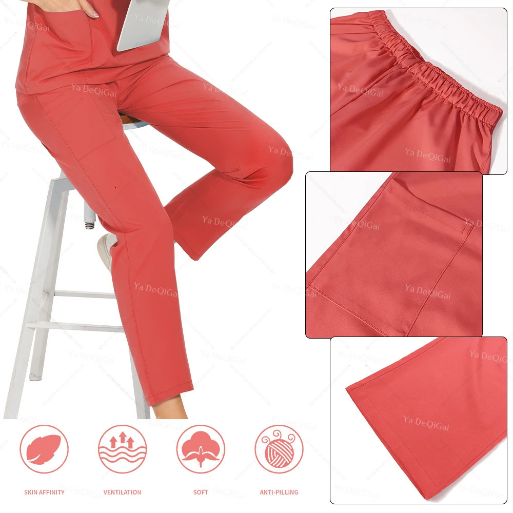 est Nursing Clothing Pink Blue Doctor Nurse Uniforms Women Men Scrubs Sets Tops Pants Beauty Salon Workwear 250115