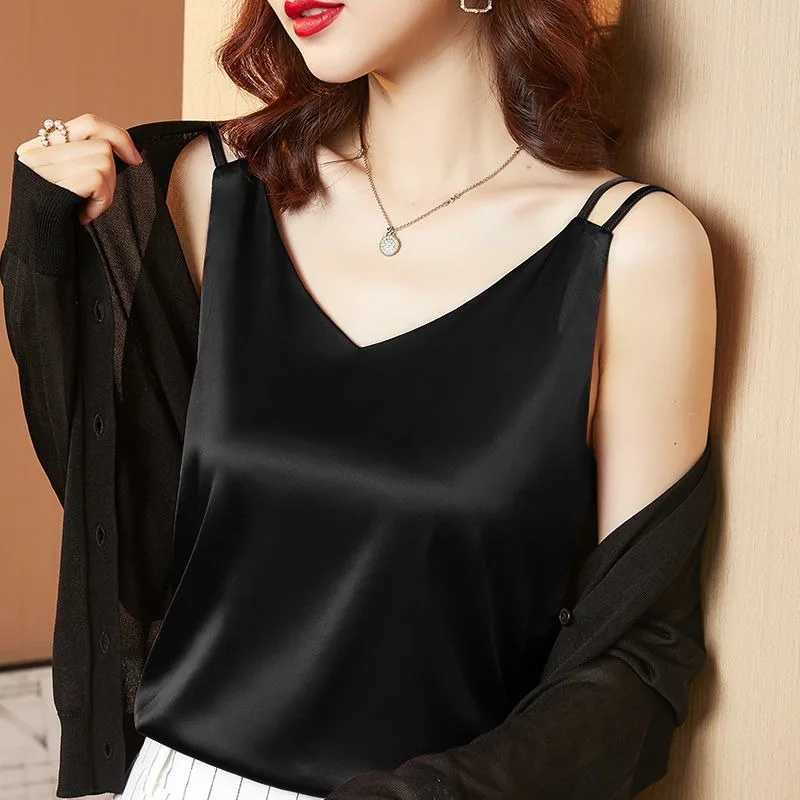 Ice silk Women Summer Tanks Camis Vest Fashion Casual Sveless Ladies Street Tanks Tops Tees Hotsweet B3169XJ250212