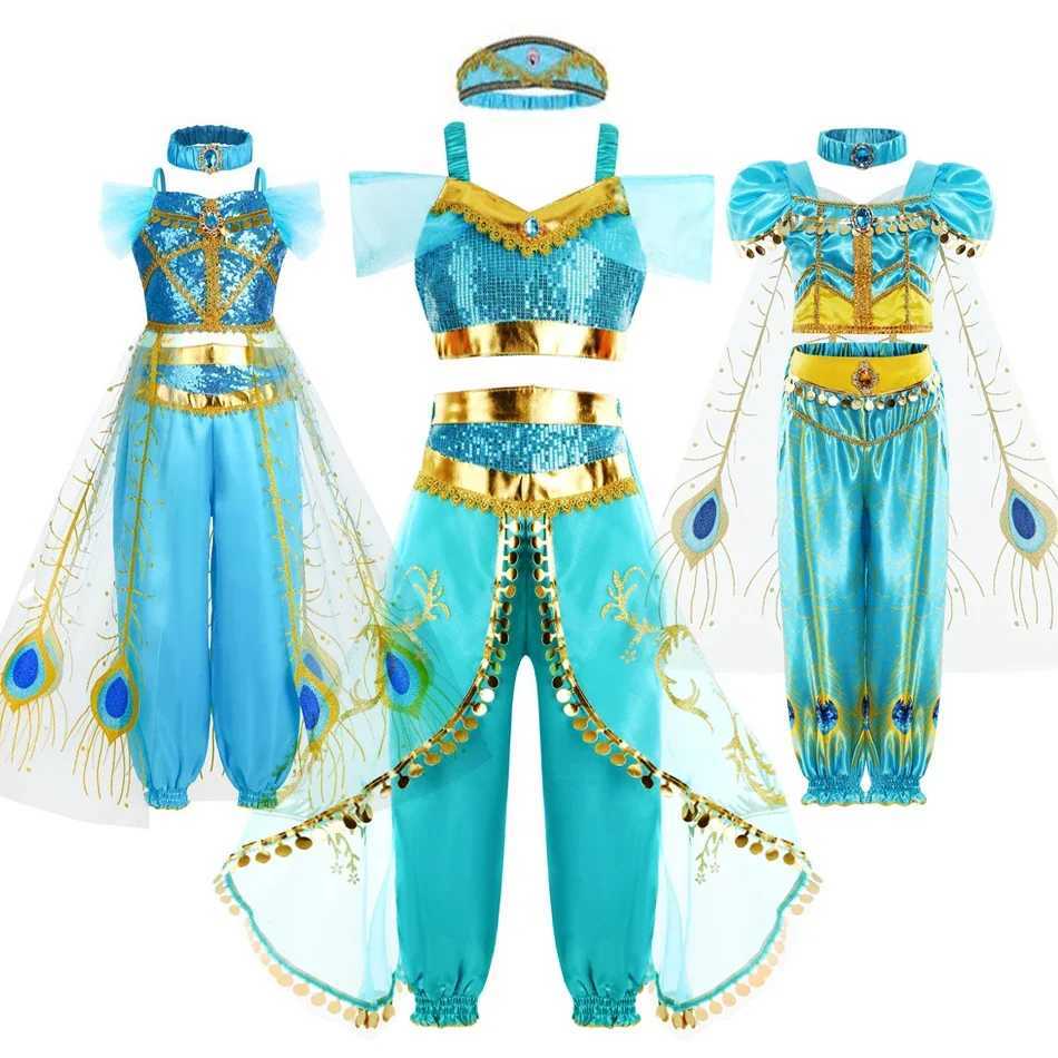 Halloween Par Princess Charms Dress Girls Birthday Par Kids Jasmine Costume DressXJ250117