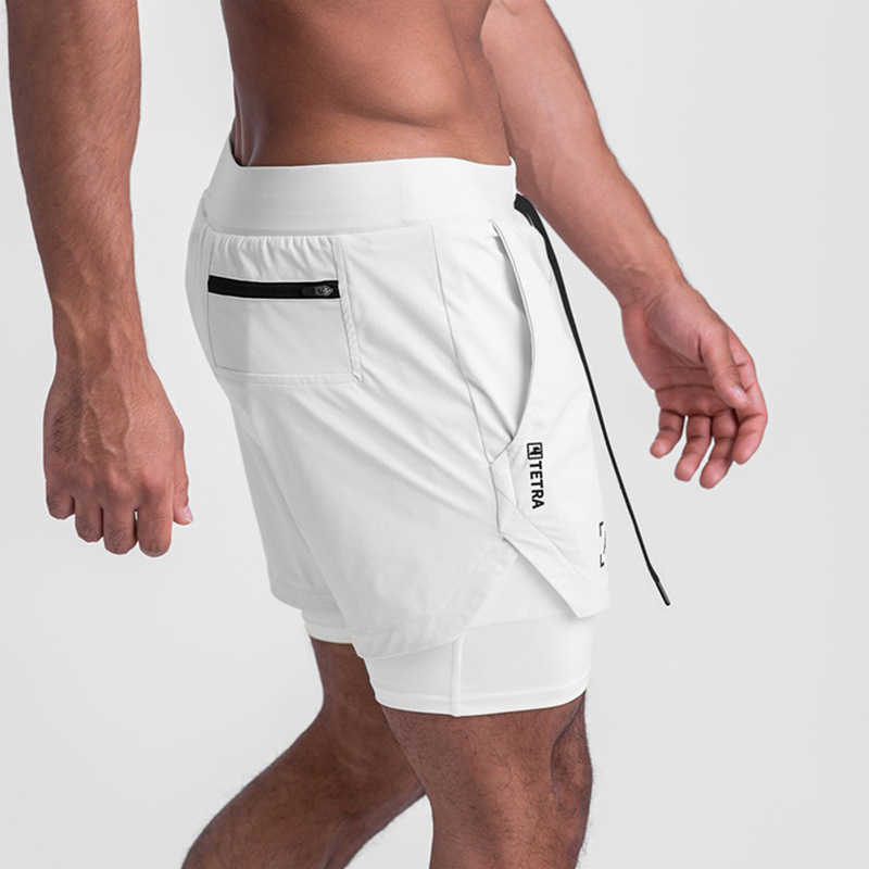 Summer mens sports shorts for outerwear American style anti glare double-layer shorts mens multi pocket trendy versatile quick drying pants W250212