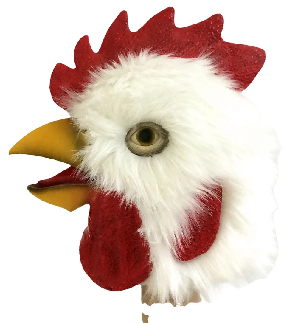 Rooster Mask Chicken Mask Halloween Novelty Costume Party Latex Animal Head Face Rooster Cosplay Props Carnival Accessor 250222