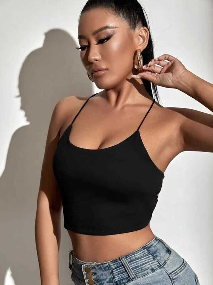 2022 Summer New SXY Backless Lace Up Crop Cami TopXJ250212
