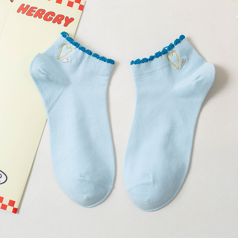 2025ss Summer Girls' Socks Shallow Mouth Low Cut Student Motion Invisible Boat Socks Love designer Polyester Wholesale for ladies School