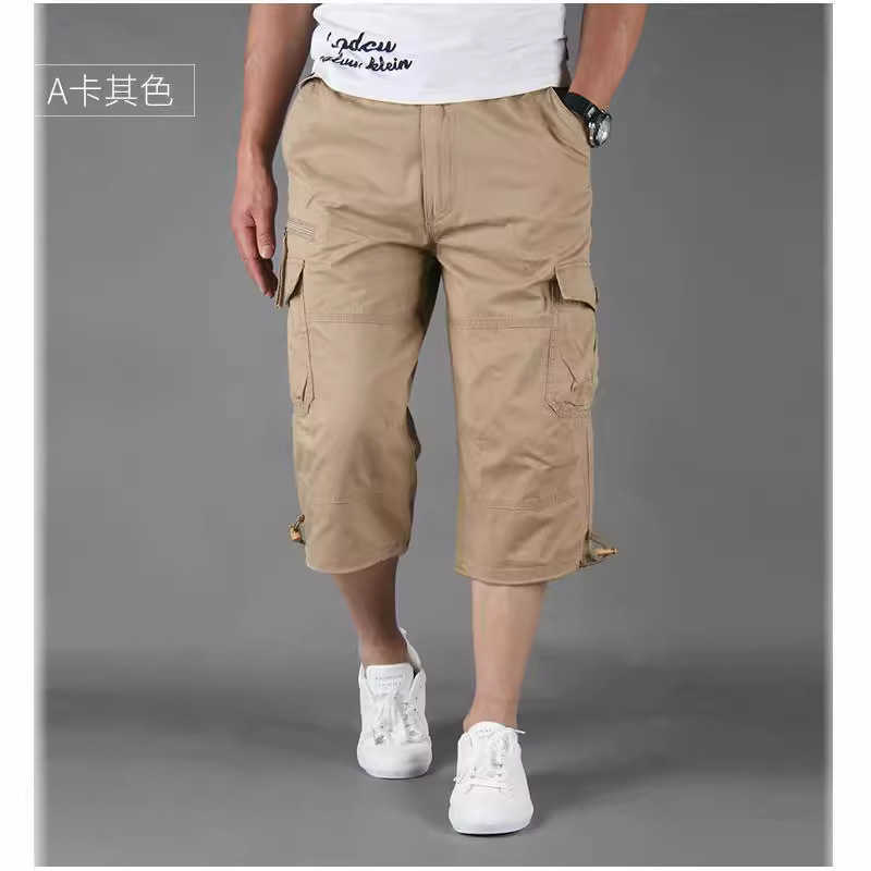 Capris Mens cargo pants Pants Mens loose thin mens multi pocket outdoor sports casual shorts W250212