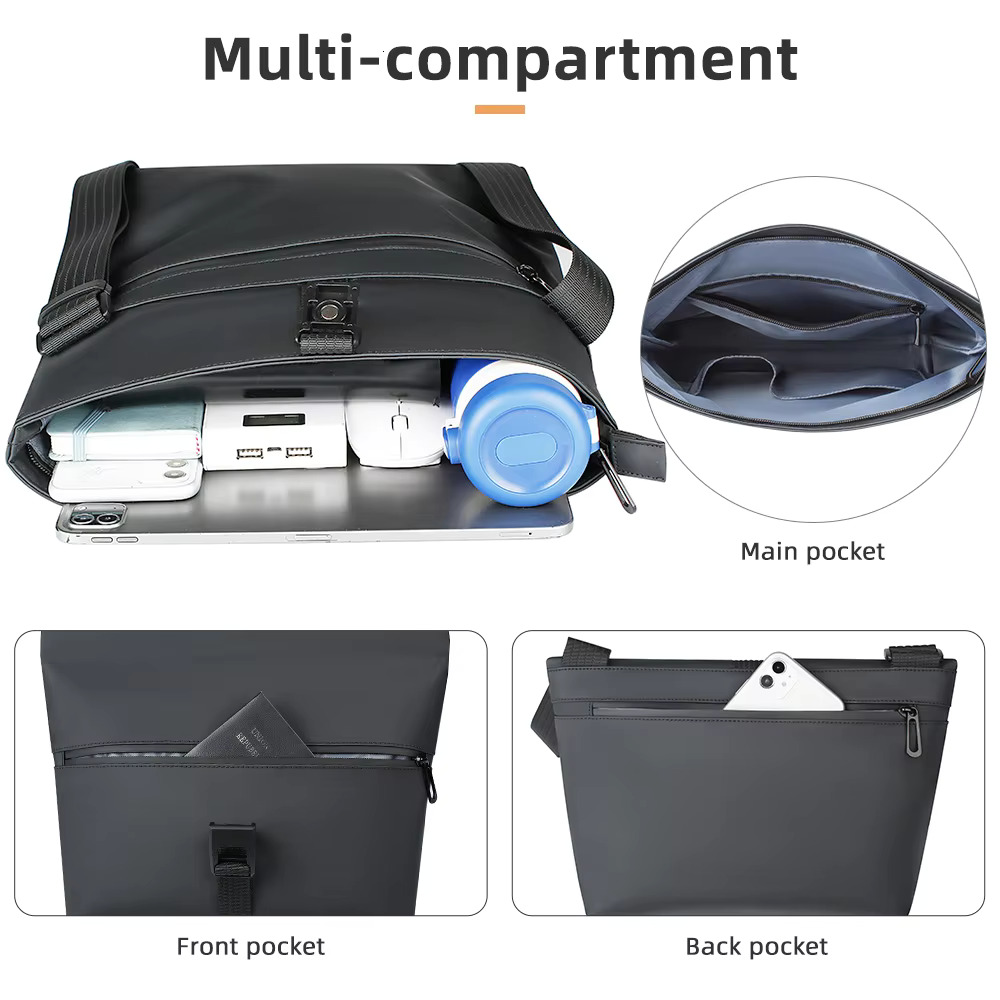 Hcankcan Men's Crossbody Bag Casual Waterproof Women's Shoulder Bags Multifunctional Handbag Man Designer Messenger Pack