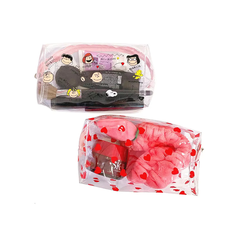 Clear Makeup Fashion Transparent Travel Portable Mini Wash Storage Bags Strawberry wer Print Women Zipper Cosmetic Bag swissmilitary