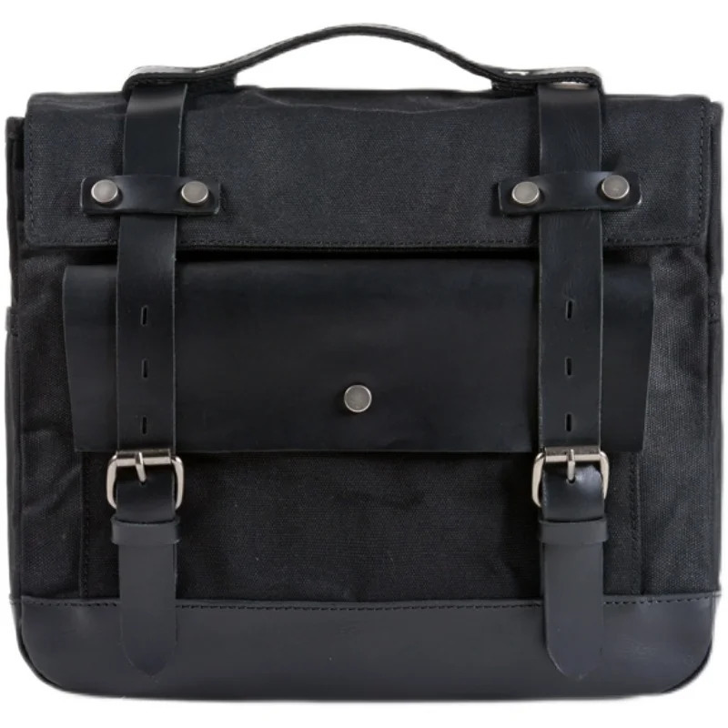 Motorcycle side bag universal waterproof wax canvas locomotive bag travel camel bag 250207