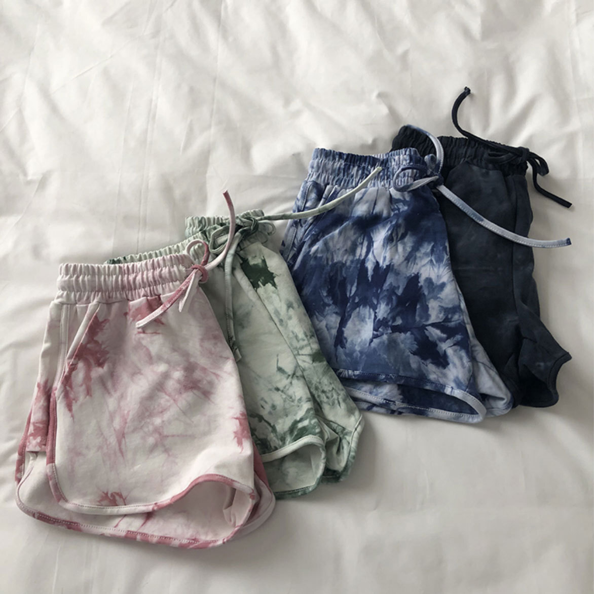 Tie Dye Sport Women's Loose Wide Leg Casual Gradient Shorts Fashionable Running Hot Pants Sexy Thai Beach Pants
