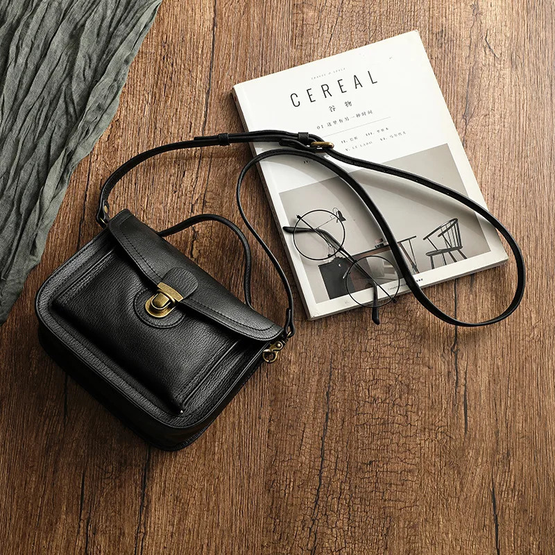Style Full Grain Leather Messenger bag For Woman Lady Handbags Outdoor Shoulder Bag Anti Theft Female Soft Cowskin 250207
