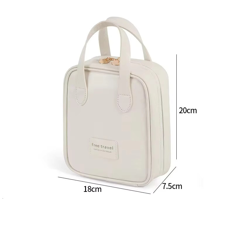 New women's fashion Shell portable makeup large-capacity PU leather waterproof storage travel wash cosmetic bag swissmilitary