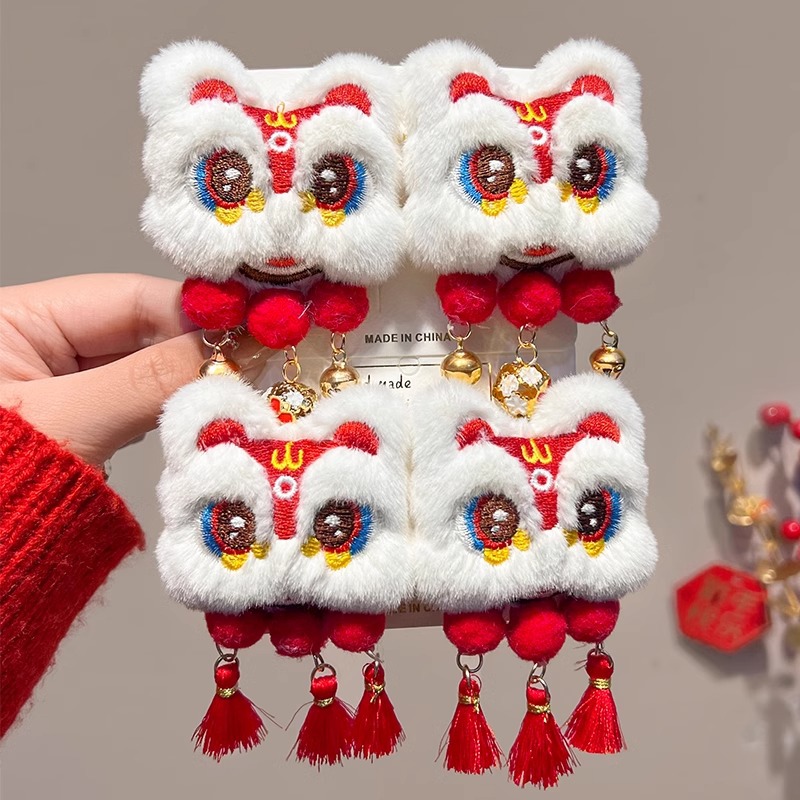 Kids' Red Lion Tresses Hair Clasps - Charming Ancient-Style Split Ends Headwear Decor