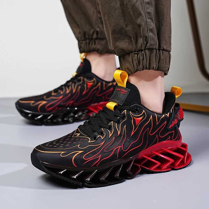 Flame Blade Running Shoes For Men INS Trendy Male Sneakers Anti-Slip Outdoor Jogging Footwear Chunky Sports Shoes ZapatillasC250304