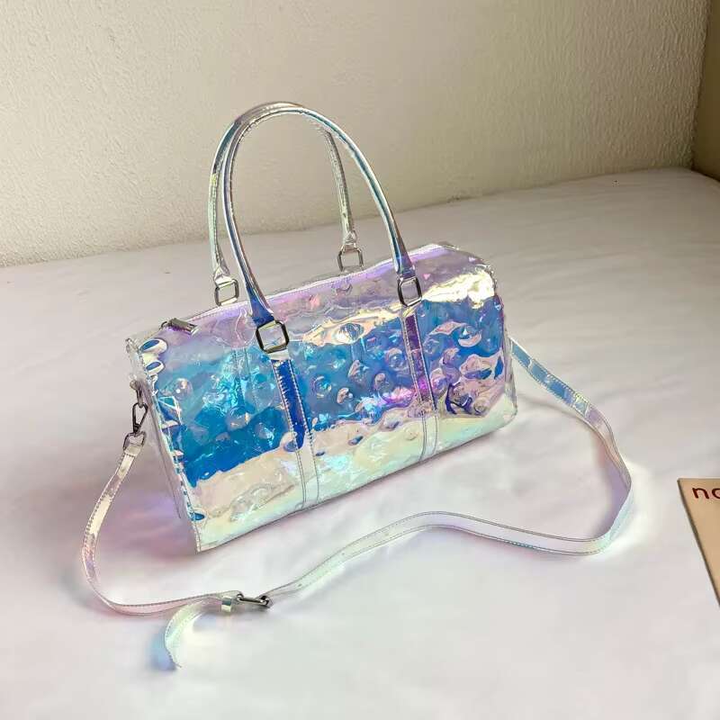 2024 Women Handbag Laser Hologram Leather New Shoulder Bag Single Shopping Bags Large Capacity Female Casual Tote Bolsa Sier