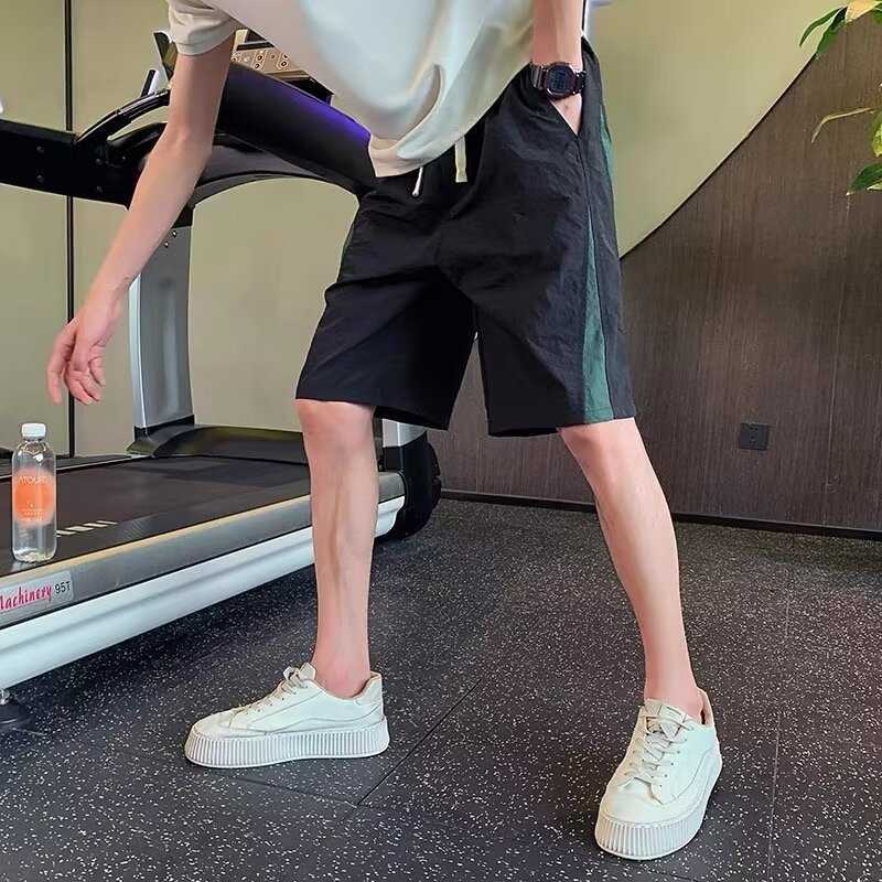2024 Thin Quick Drying Beach Pants Summer New Style Trendy Brand Splicing Loose Shorts Mens Outerwear Pentagram Pants W250212