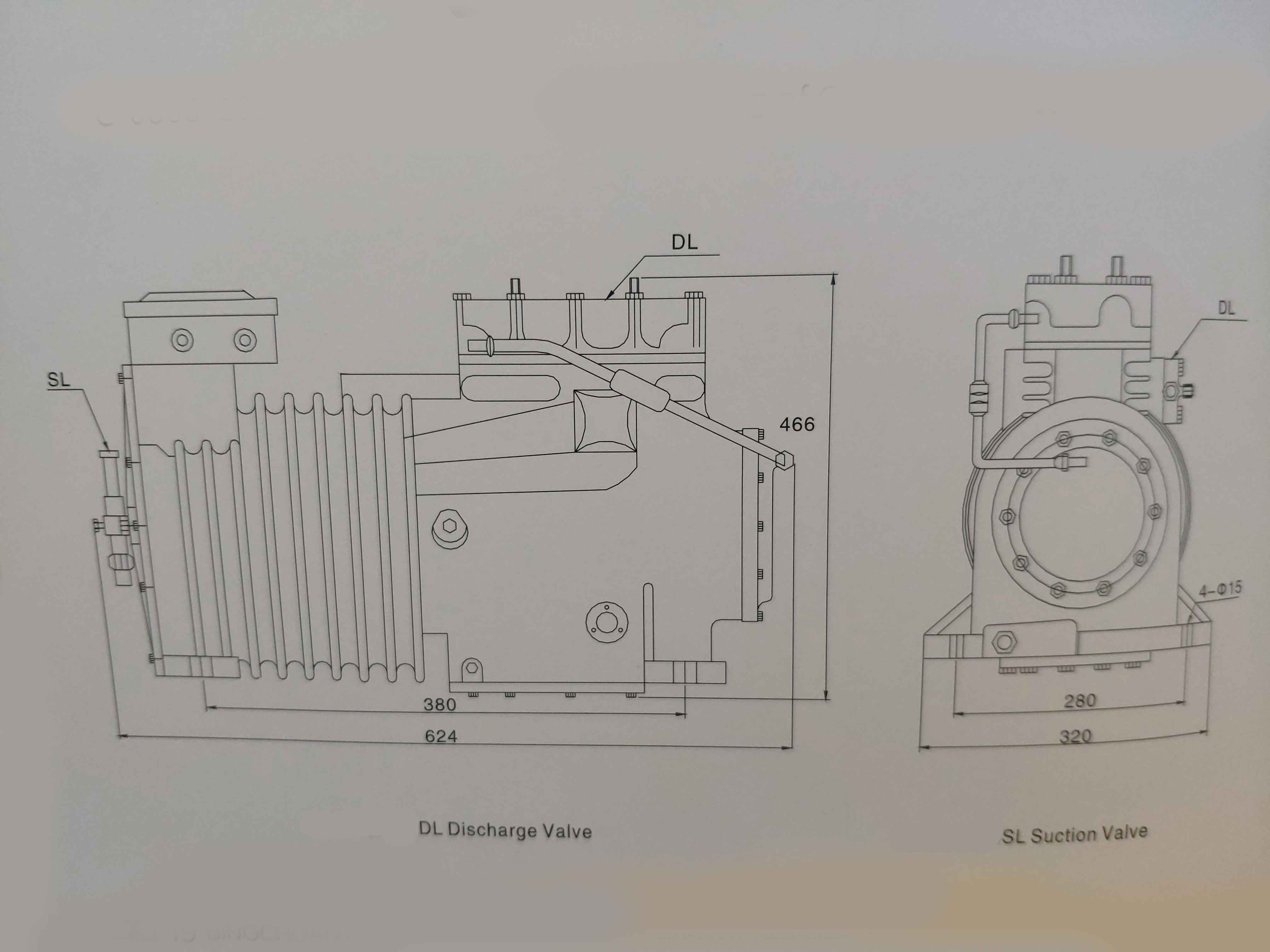 Semi-Closed Piston Refrigeration Compressor C-0800~1000