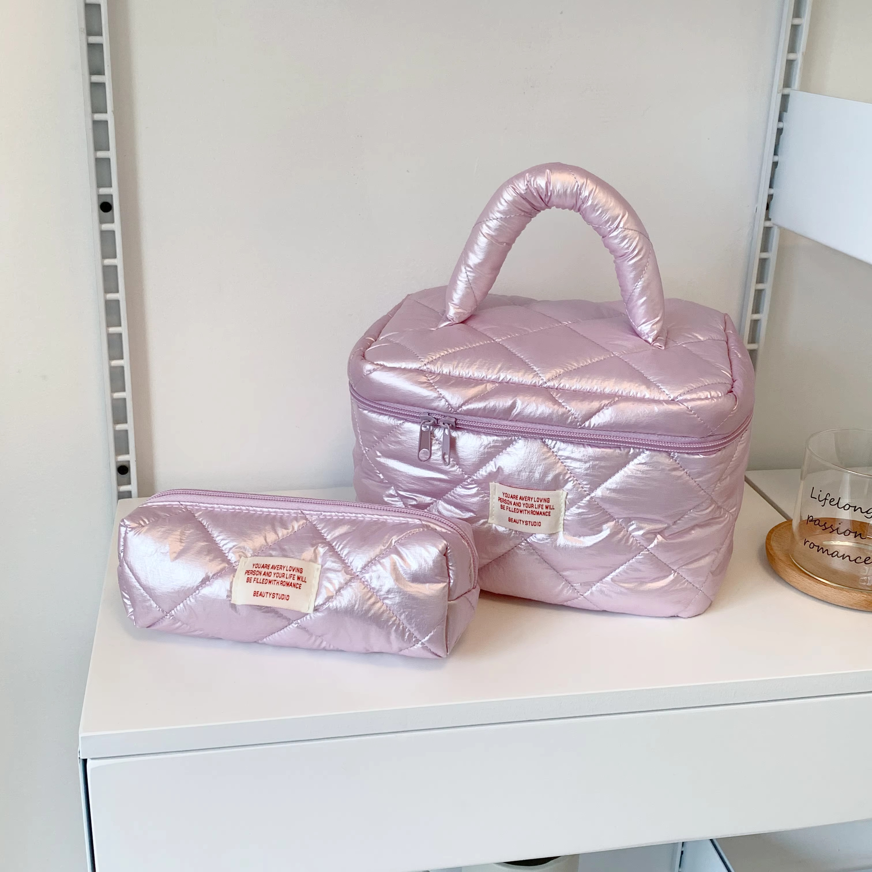 Women's gge Handheld Makeup Bead Light Color Advanced Sense Wash Girl Travel Storage Bag swissmilitary