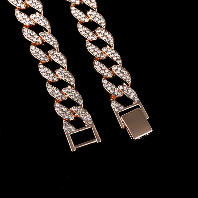 2024 New Cuban Chain Shining Dense Inlaid Eternal Chain Bracelet Necklace Jewelry Charm Boutique Gift Suitable for Daily Wear X241106