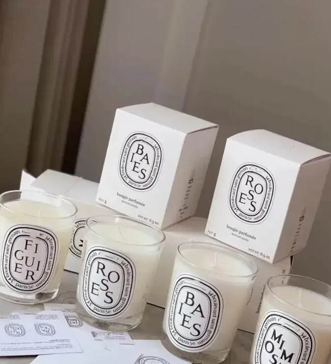 bougie parfume scented candle 70g Gardenia Mimosa Tubereuse BAIES White Pure Natural Plant Essential Oil less Fragrance Hand Gift French Incense Candl
