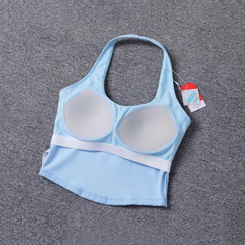 Yoga Fitness Sports Bra Sexy Back er Soft Yoga Top Backless Padded Workout Gym Bra Solid Color Active WearXJ250212