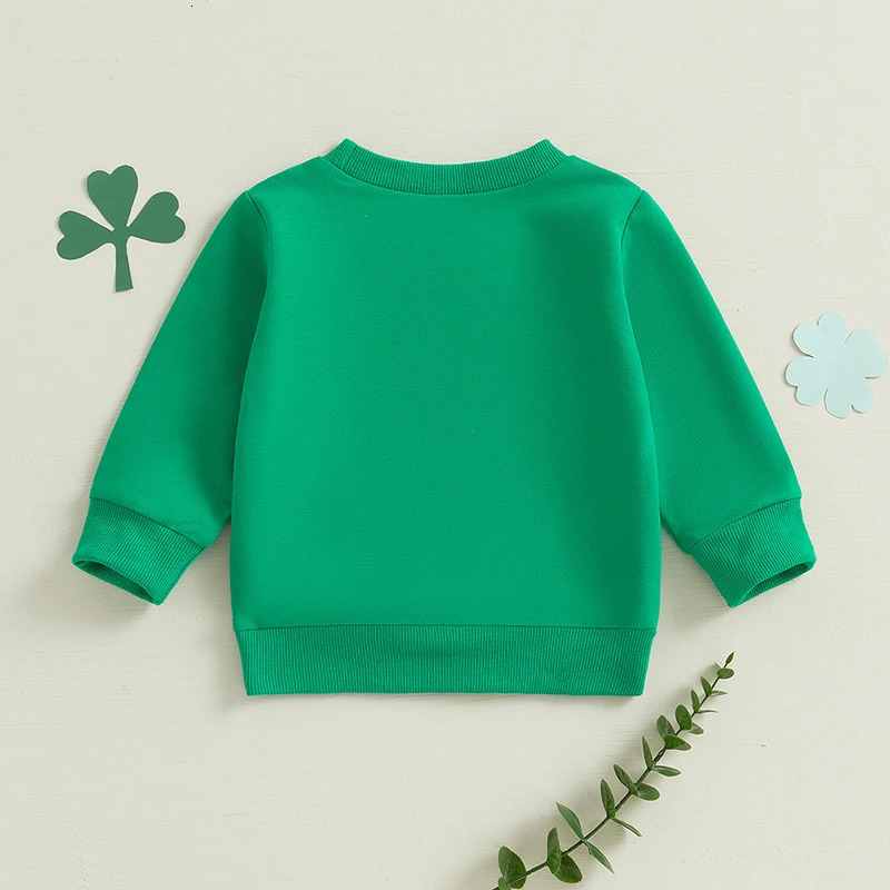 St Patricks Day Kids Green Shamrock Print Hoodie Toddler Boy Girl Long Sleeve Pullover Irish Clover Sweatshirt Top 250211z
