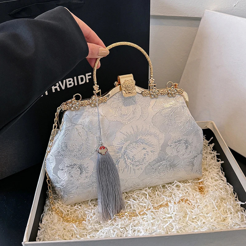 Womens Evening Clutch Exquisite er Party Clutch Tassels Bag Female Shoulder Bag Purses Handbag Wedding Banquet 250207