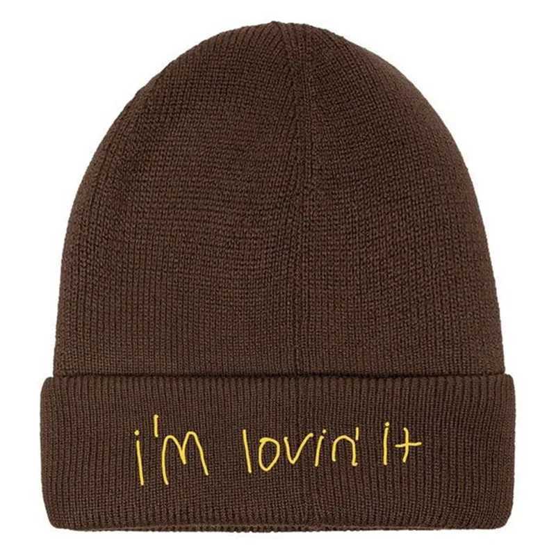 New trend I like it. Bini cotton embroidery winter knitted hat Sklies coffee hat skiing X2502121