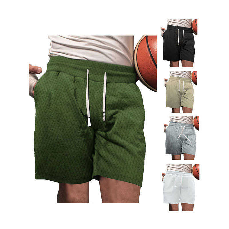Summer mens new style drawstring loose brushed skin friendly European casual sports mens shorts trend W250212