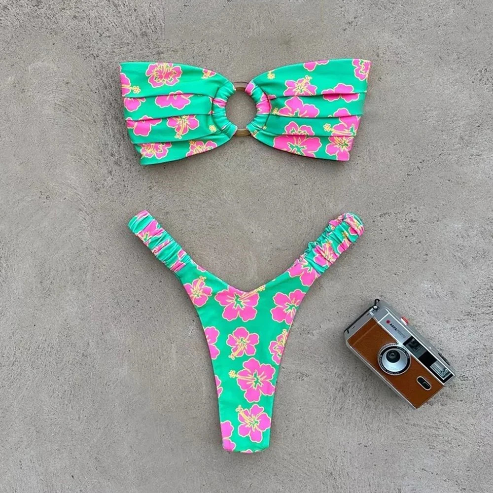 Micro Bikini Push Up Women Swimsuits 2024 Sexy Female Swimwear Brazilian Set Thong Biquini Swimming Suits Beachwear 250211Z