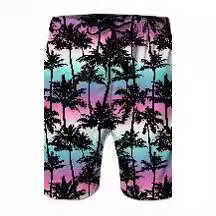 2023 summer new loose casual 3D digital printed mens beach pants W250212